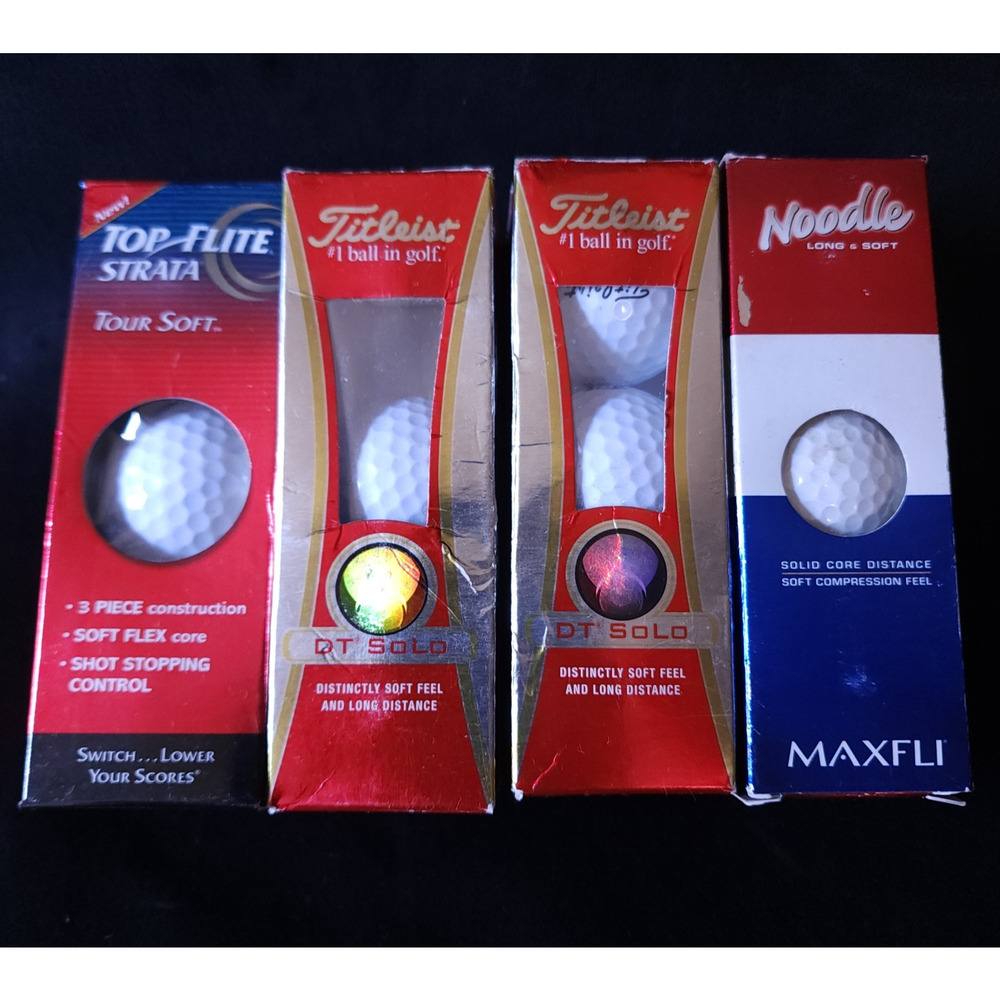 Mix Assorted Lot of 10 New Titleist Noodle Maxfli & Top Flite Strata Golf Balls